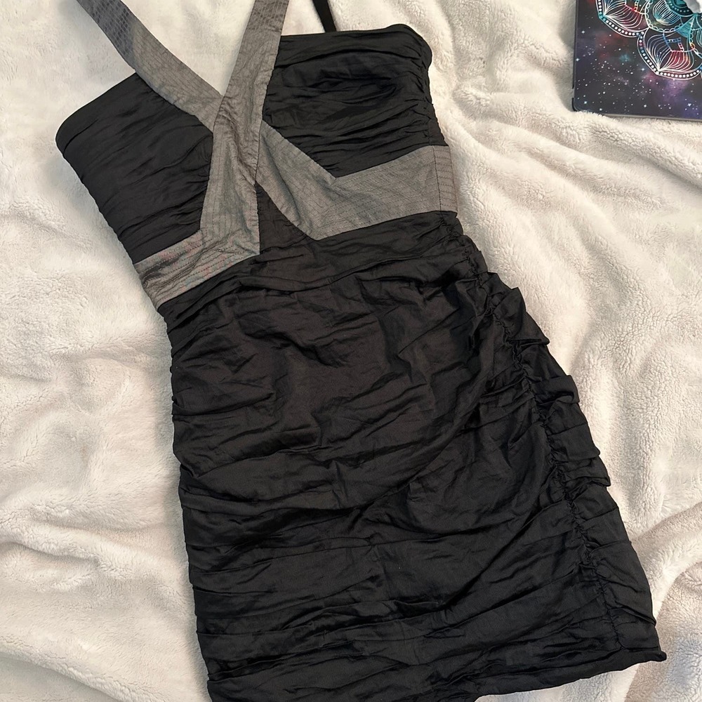 BCBGMAXAZRIA sz 6 Vintage Glam Avante Garde Punk 90’s Goth Dress